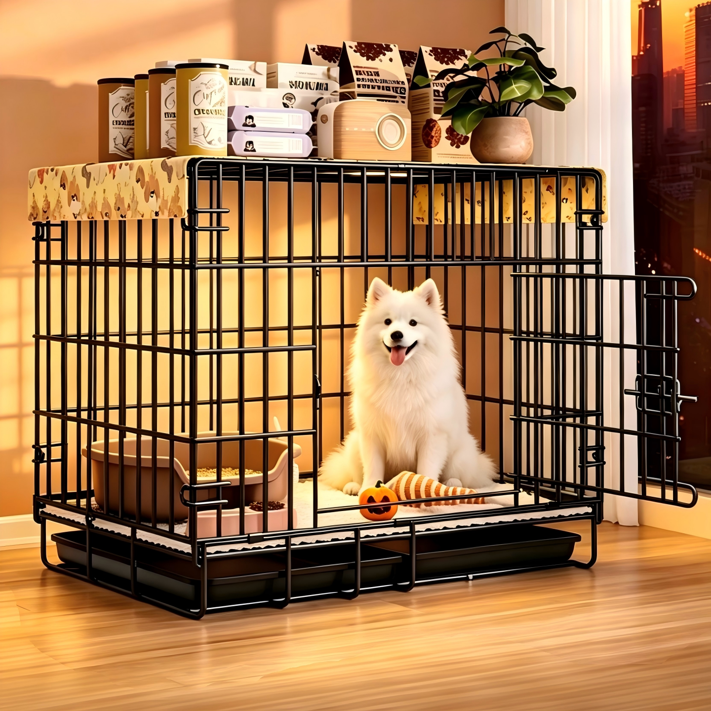 狗笼子小型犬家用室内折叠宠物笼