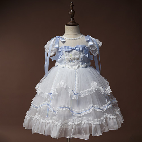 女童洛丽塔夏装公主裙儿童生日礼服网纱连衣裙超仙玉桂狗蝴蝶结