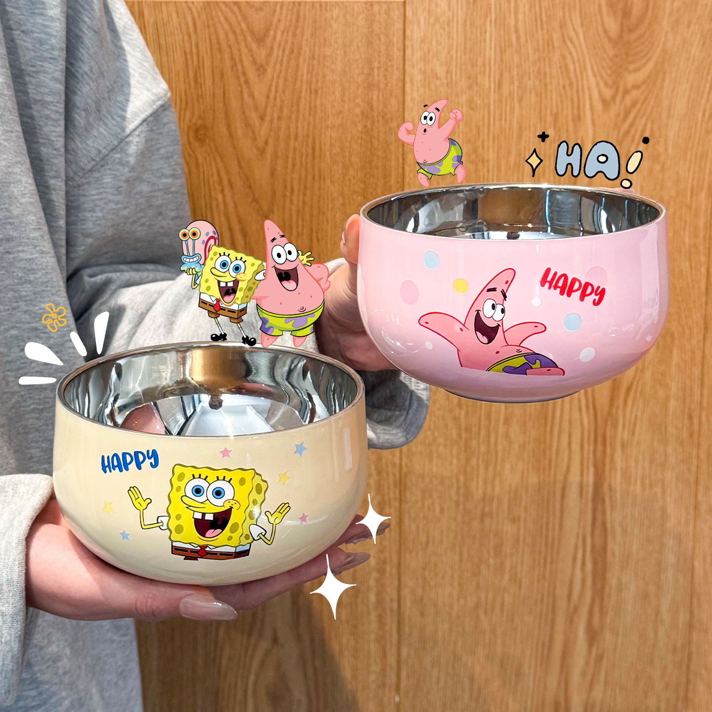 海绵宝宝儿童辅食碗316不锈钢碗卡通宝宝吃饭专用碗防摔可爱餐具,餐饮具,碗,淘宝优惠券,粉丝福利购,淘宝优惠卷