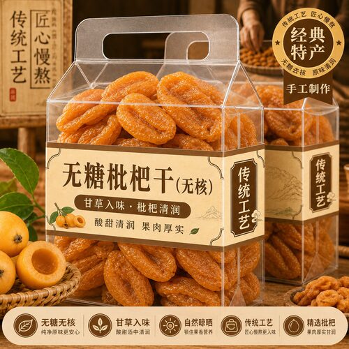 热销中！甘草竹盐枇杷干无添加果脯干零食原味天然无核官方旗舰店