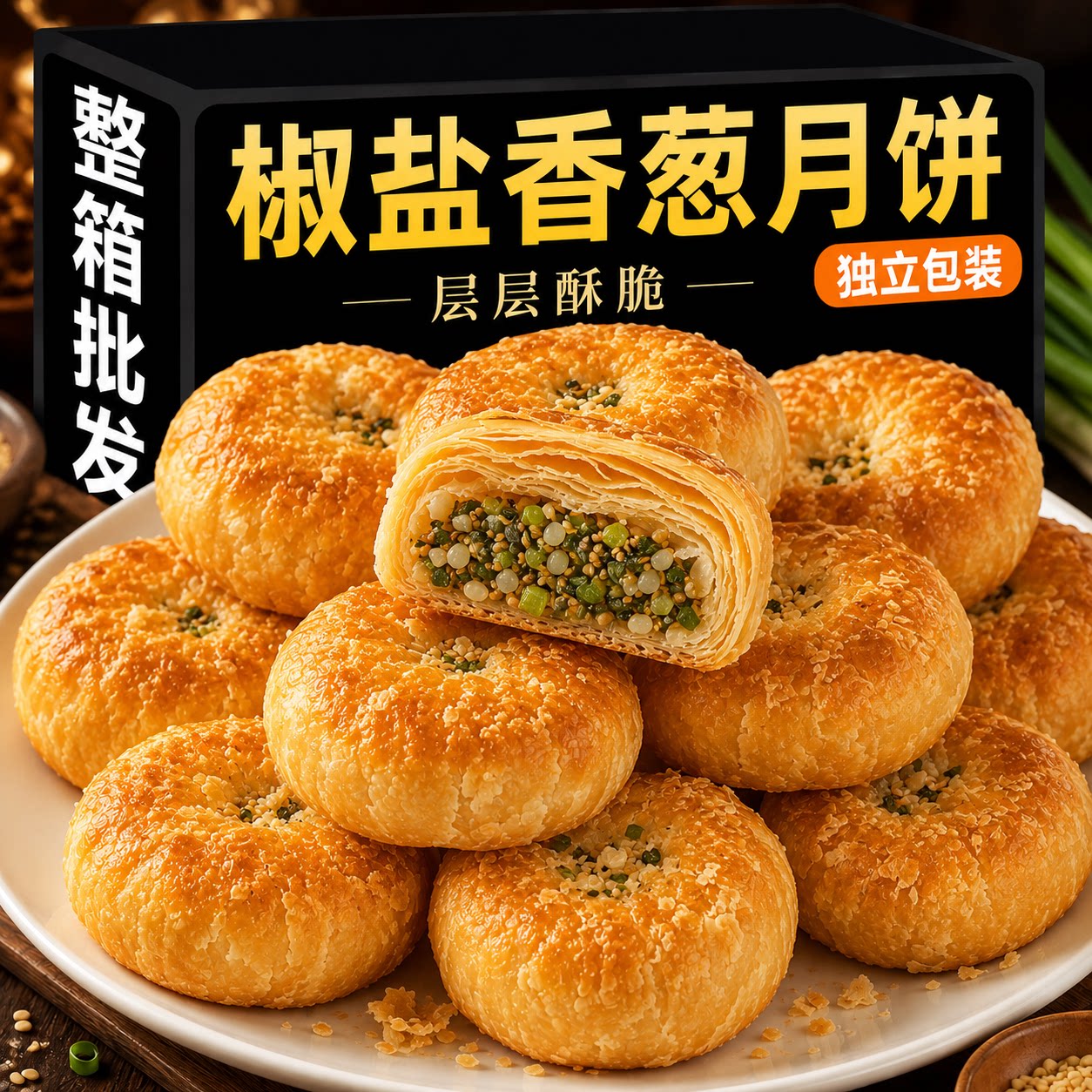 正宗宁海椒盐香葱月饼浙江特产椒盐月饼传统老式月饼中秋节