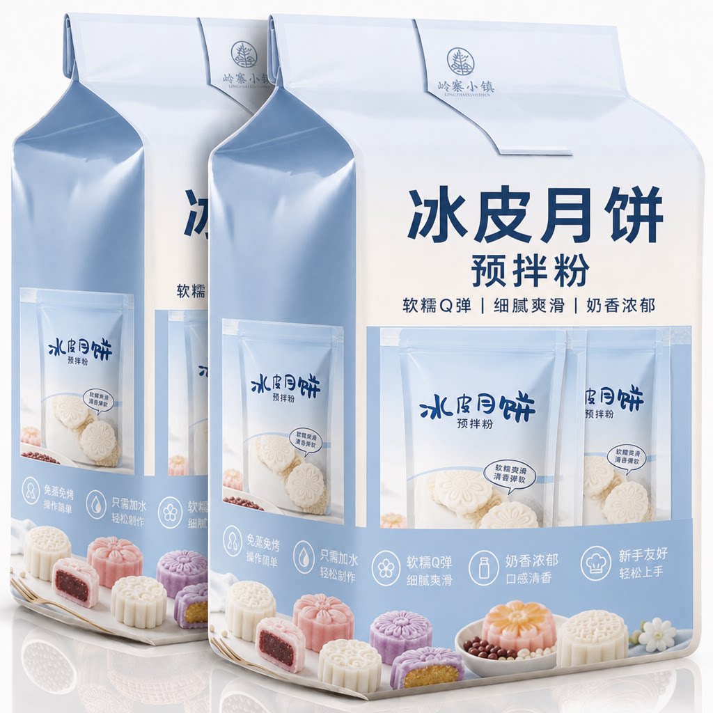 热销中！冰皮月饼预拌粉月饼专用粉材料套餐馅料免蒸制作手工自制