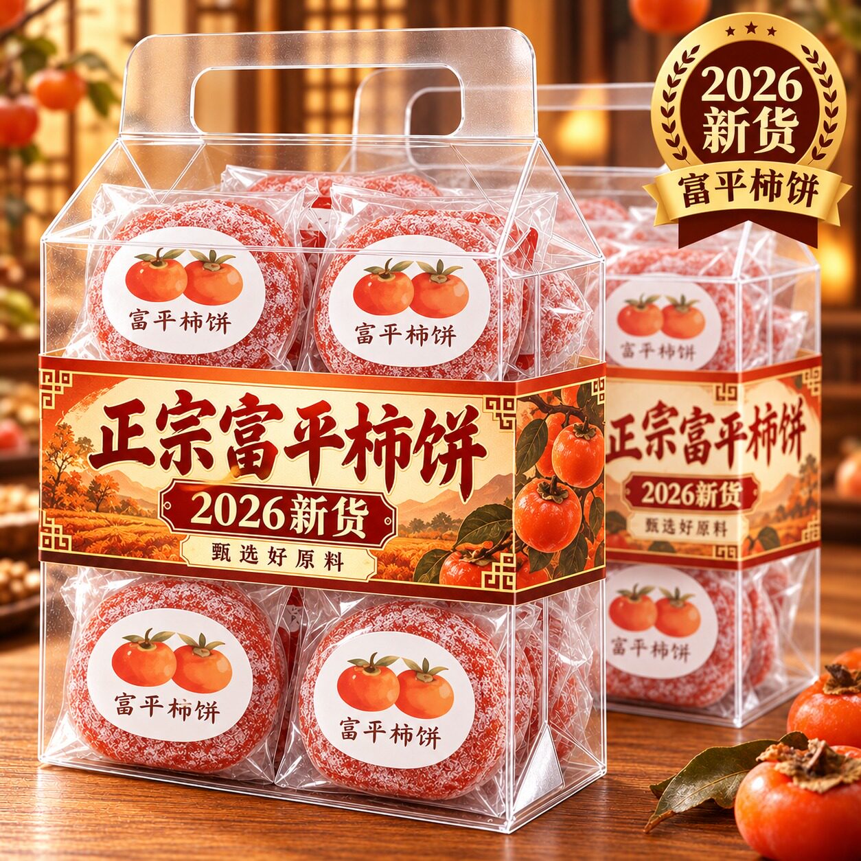 2026新货柿饼陕西富平官方旗舰店流心吊柿饼霜降特级老式农家10斤