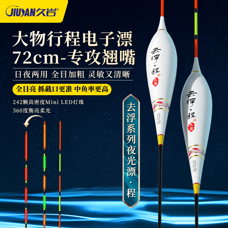 久岩去浮夜光漂Mini LED灯珠翘嘴青草鲢鳙大物全目亮夜钓电子浮漂