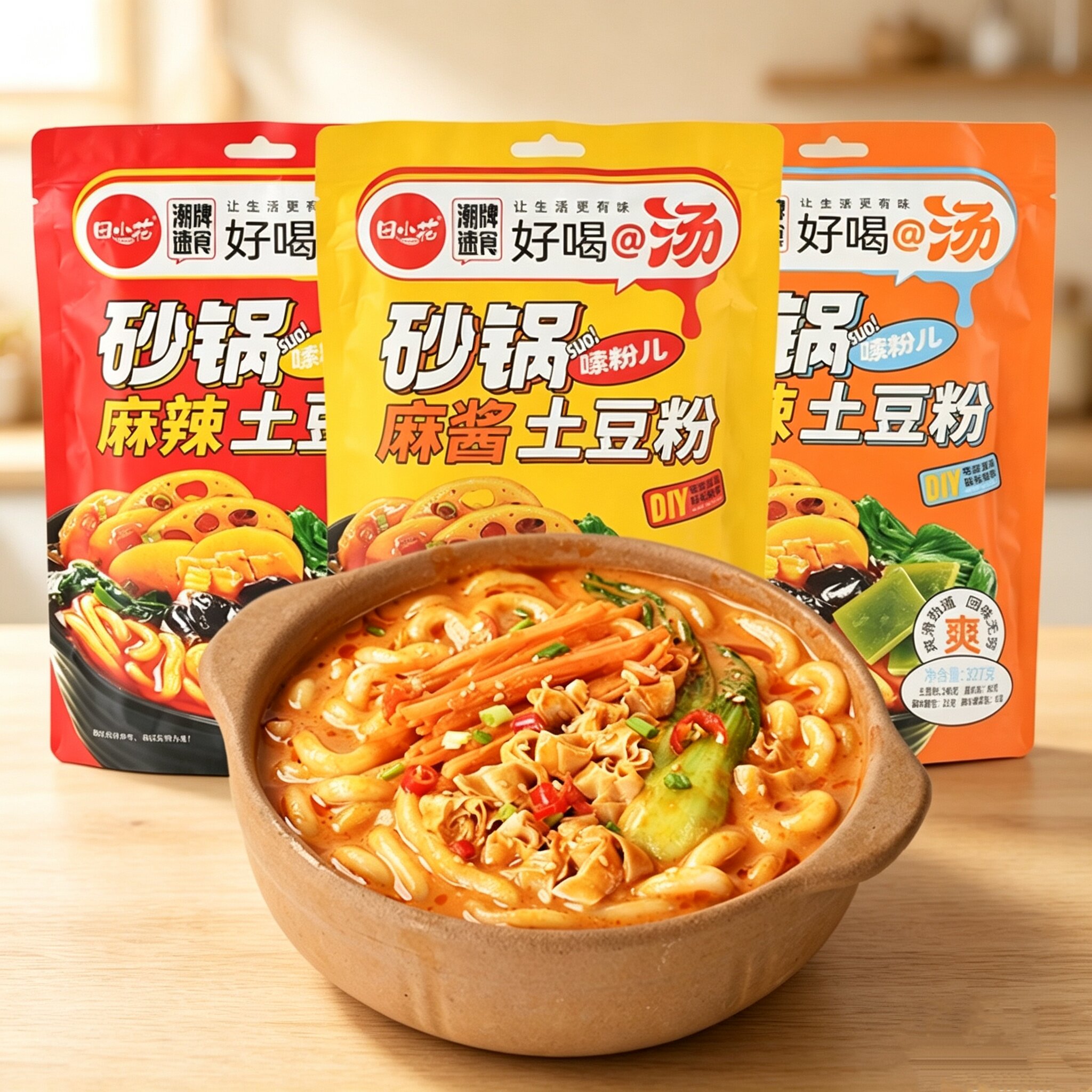 充饥解馋！田小花砂锅土豆粉327g