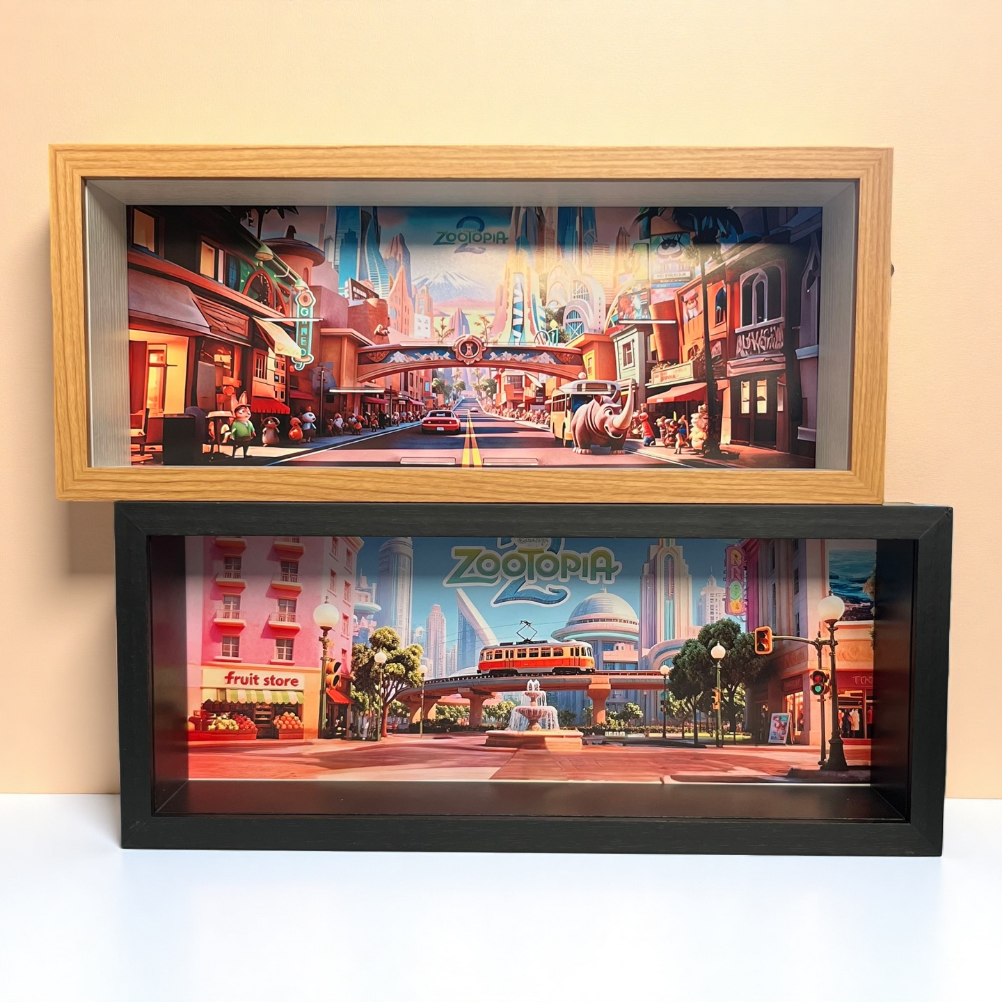 molly疯狂动物城盲盒展示框收纳盒立体收纳展示相框手办展示盒