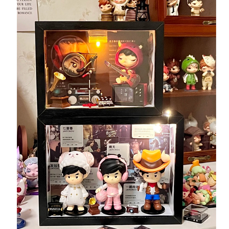 适用泡泡玛特小野展示盒盲盒收纳相框画框架7寸diy场景透明中空,家居饰品,相框/画框,淘宝优惠券,粉丝福利购,淘宝优惠卷