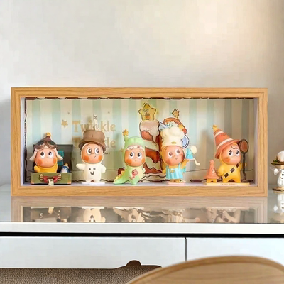 泡泡玛特星星人来自星星的礼物盲盒收纳盒展示柜防尘相框展示盒