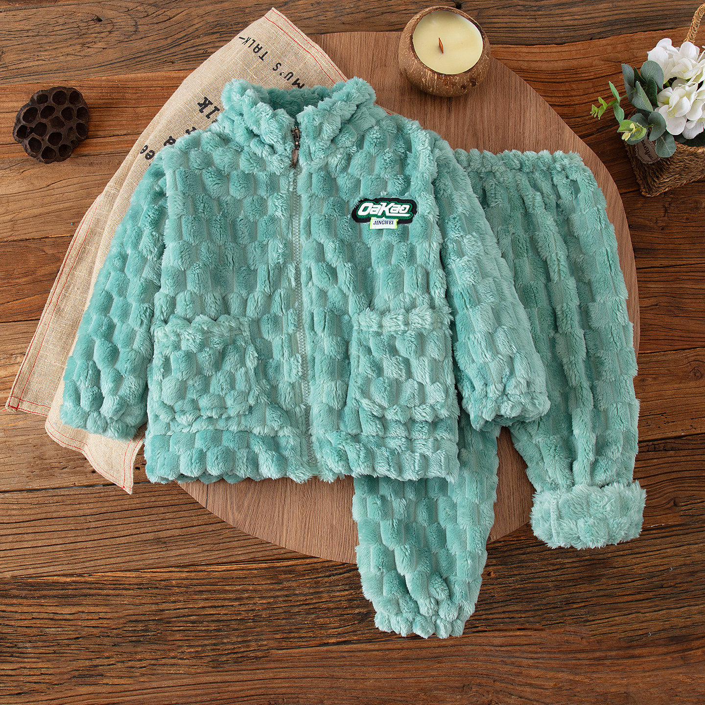 秋冬儿童法兰绒加厚睡衣套装女童男童宝宝珊瑚绒亲子家居服可外穿