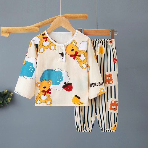 儿童睡衣女孩2025新款棉绸家居服