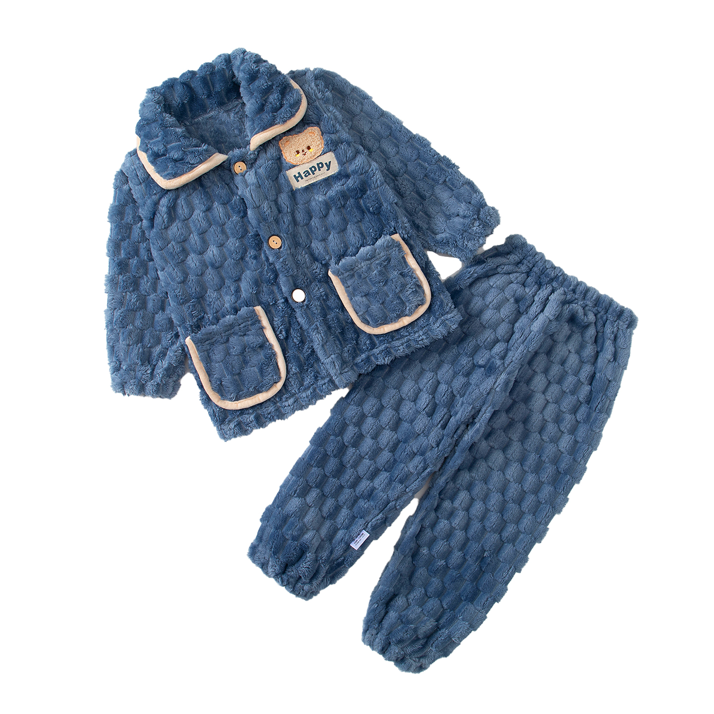 秋冬季儿童法兰绒毛绒睡衣男童女童加厚珊瑚绒男孩家居服亲子套装