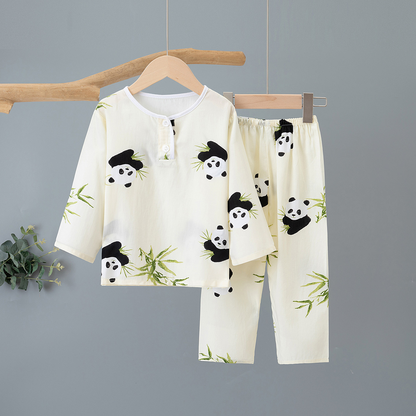 夏季儿童棉绸睡衣男童女童绵绸男孩女孩宝宝人造棉家居服套装薄款