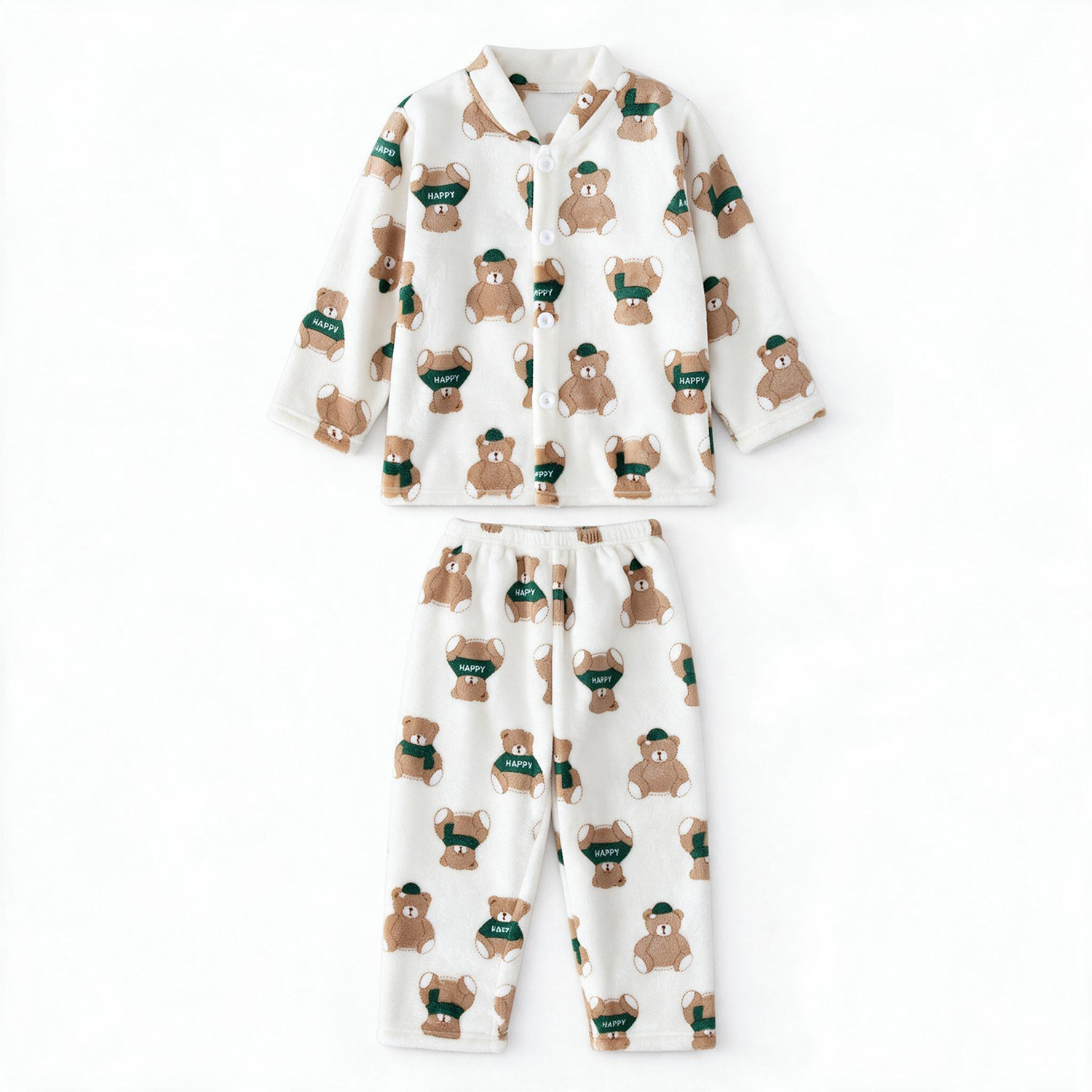 秋冬儿童法兰绒保暖家居服套装