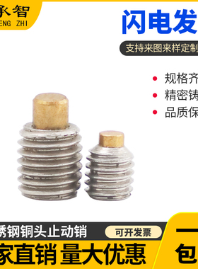 不锈钢铜头止动螺栓SBCPS3/4/5/6/8/10/12防撞定位定位柱弹簧柱塞