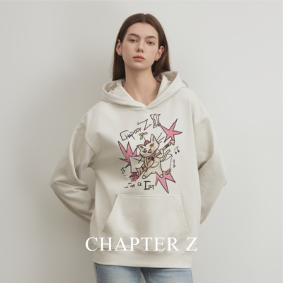 「疯狂吉他猫」印花连帽卫衣|柴谱特兹 ChapterZ
