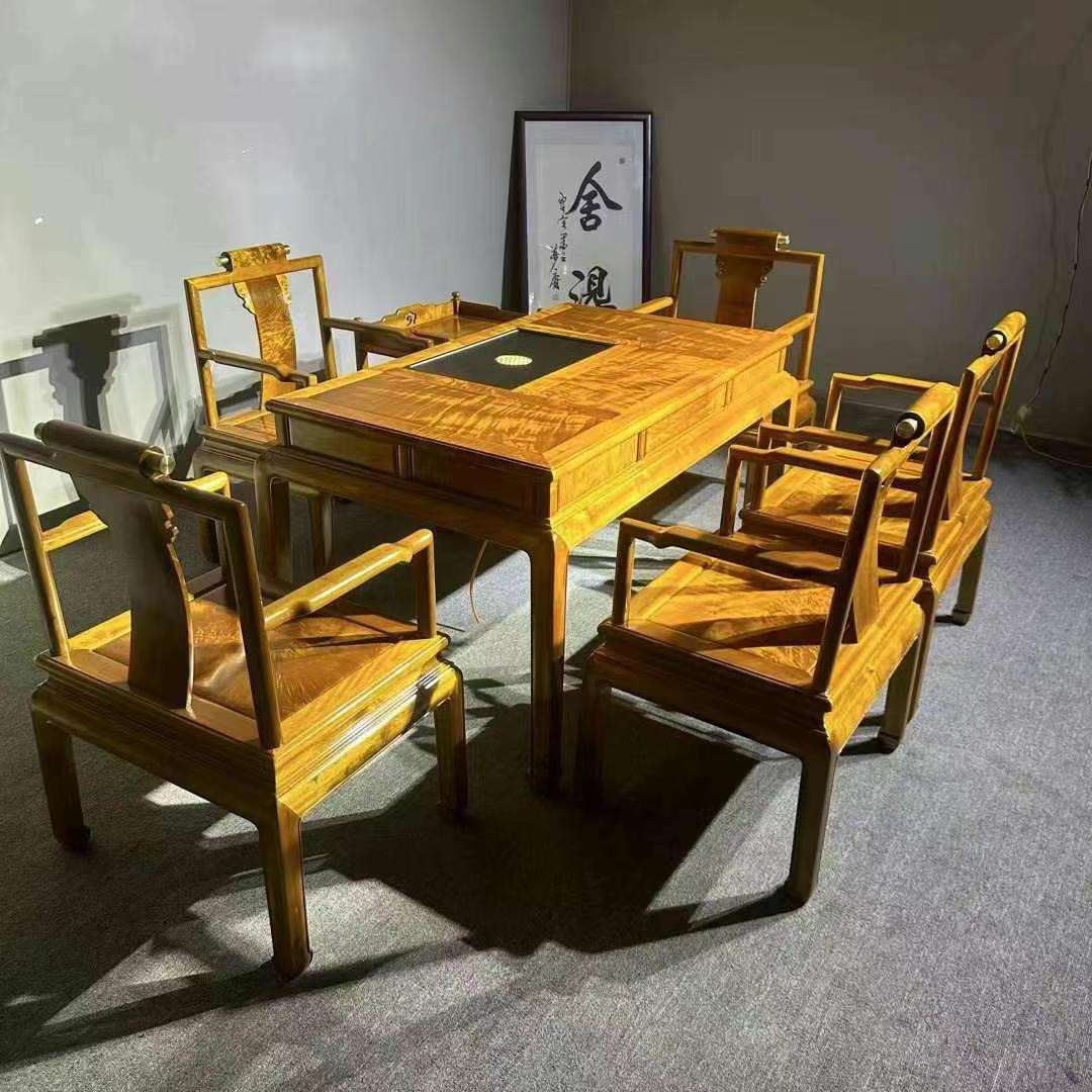 金丝楠木茶桌椅组合新中式茶台家用客厅茶几实木功夫高档红木家具