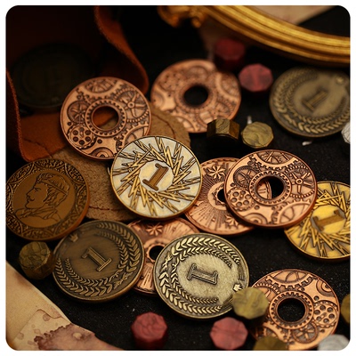 官方正版《诡秘之主》鲁恩王国的货币 金属纪念章箔卡