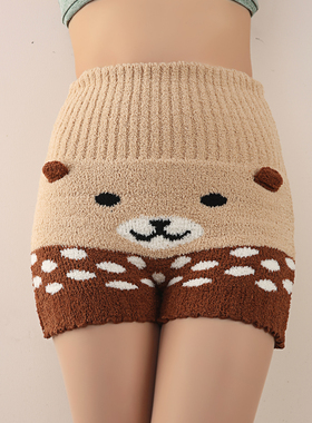 秋冬黑色高腰裤打底短裤加绒加厚双层保暖裤女士经期使用生理内裤