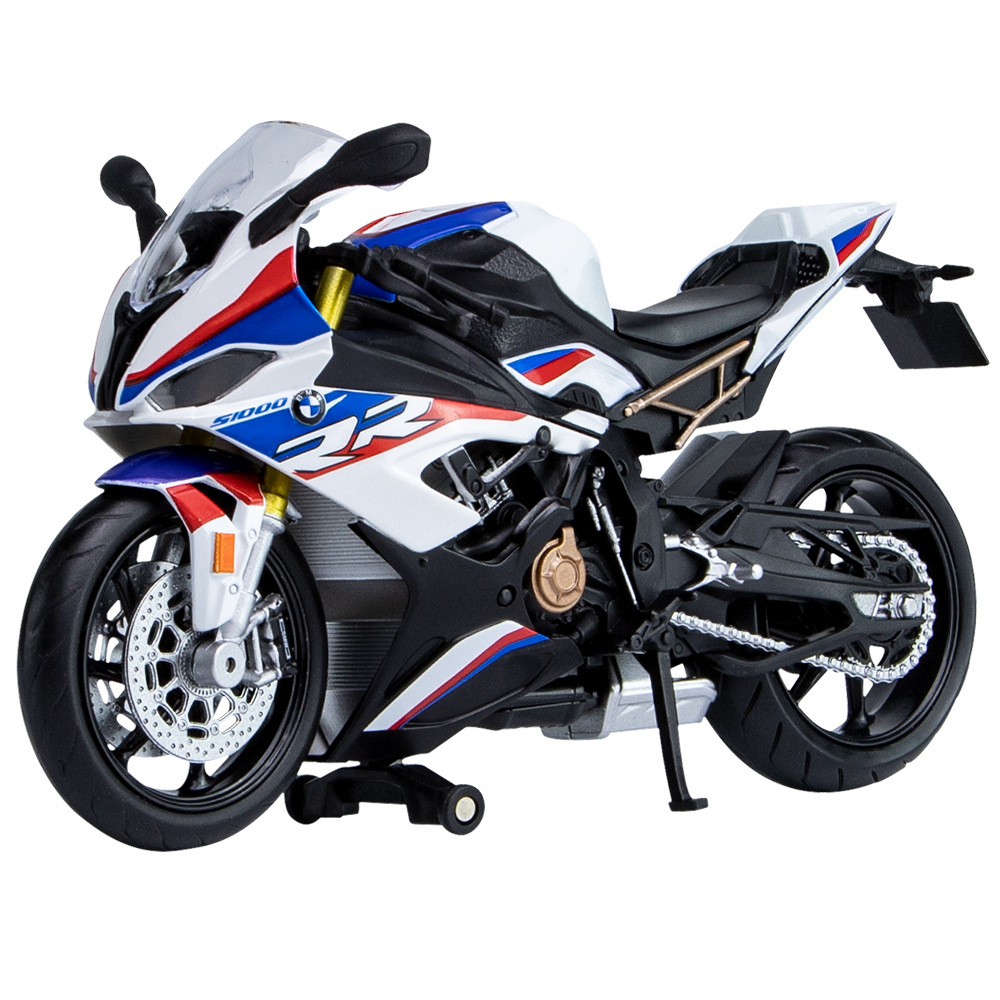 宝马S1000RR双R合金重机摩托车玩具男孩川崎h2机车模型儿童节礼物