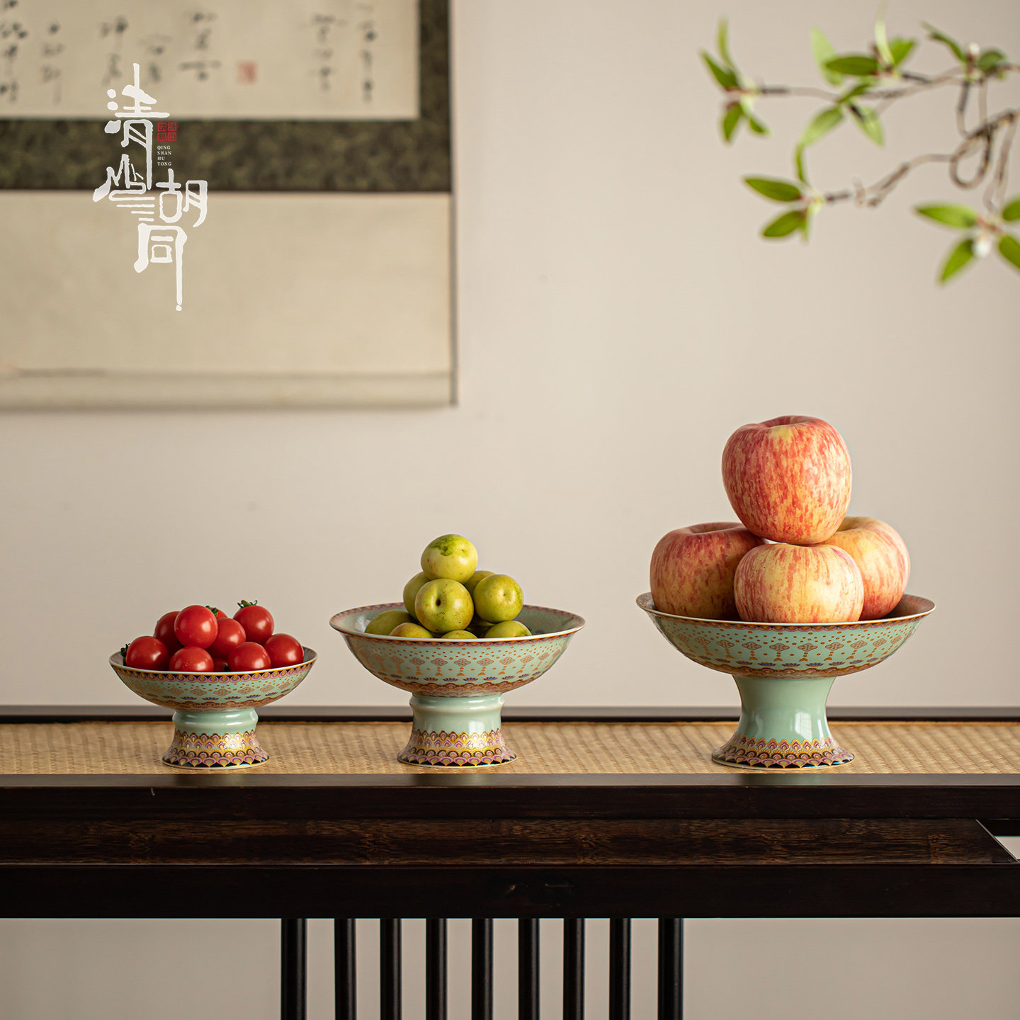 陶瓷果盘珐琅彩高脚盘中式家用供佛盘点心零食托盘茶室茶几茶点盘,餐饮具,果盆/果盘/果篮,淘宝优惠券,粉丝福利购,淘宝优惠卷