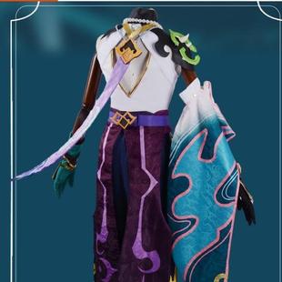 高还原原神魈cos服护法液叉降魔cosplay万圣节男装面具游戏服装假