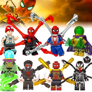 毒液复仇者联盟4英雄无归钢铁蜘蛛侠3小人仔积木拼装玩具