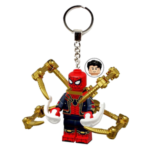 钢铁蜘蛛侠电影人仔奇异博士雷神鹰眼钥匙扣拼装 积木玩具