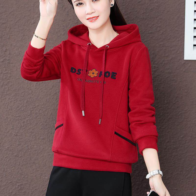 早秋连帽卫衣女2024新款爆款中年妈妈春秋洋气外套秋款薄款上衣潮