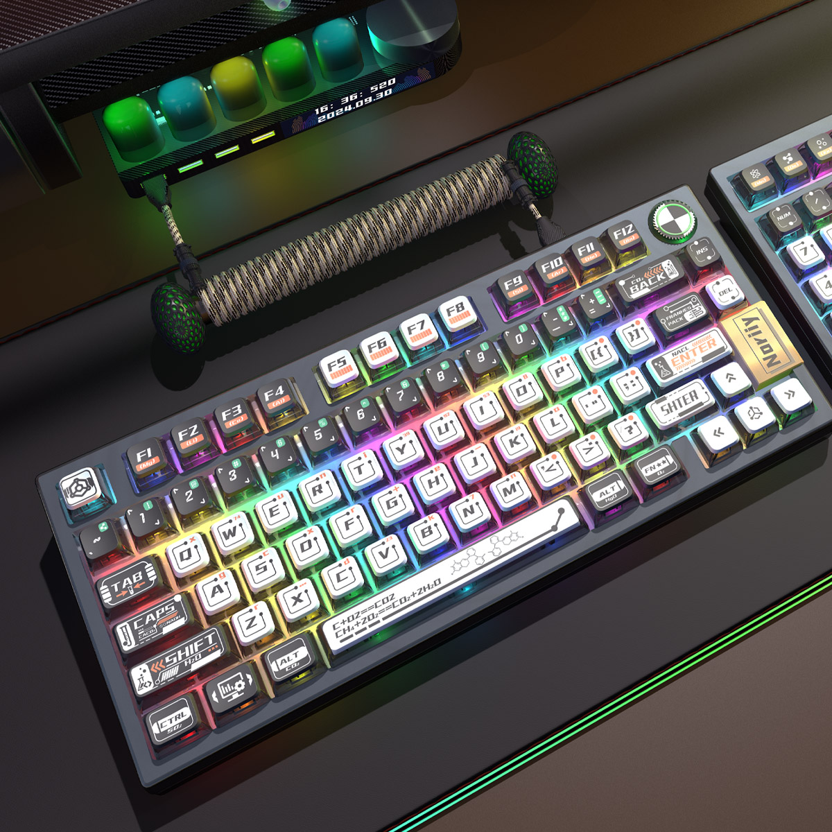 骆砾化学元素 原创主题四面透光ASA键帽客制化PBT+PC热升华键盘帽
