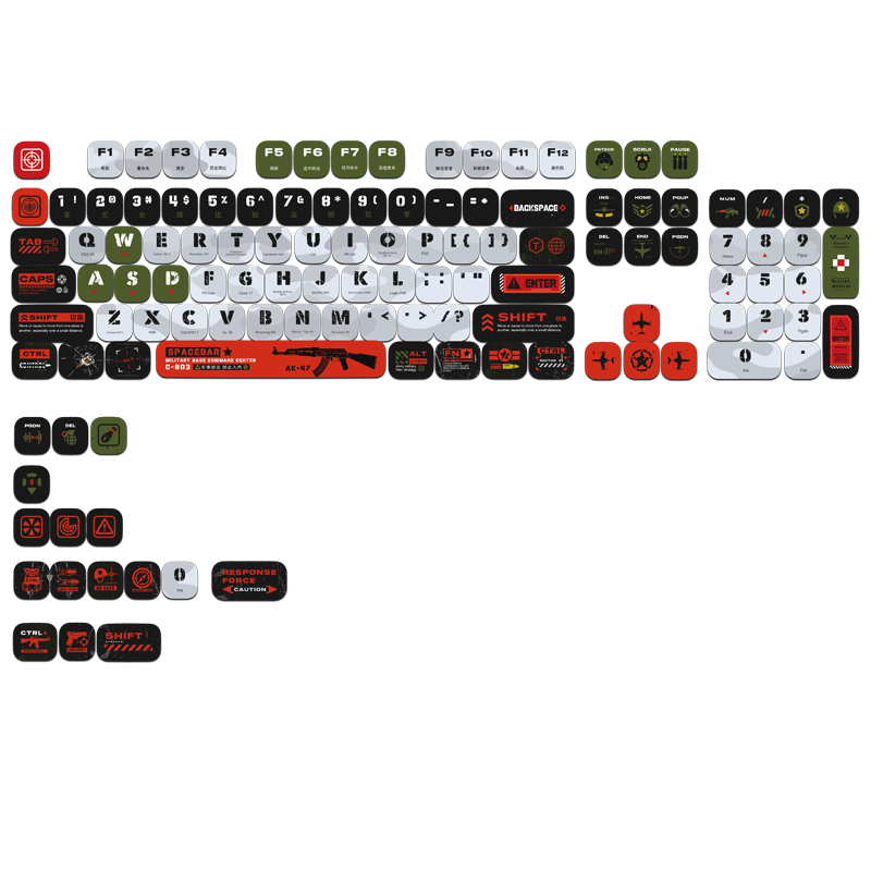 骆砾ak赛博朋克键帽pbt热升华双皮奶asa机械键盘透光键帽87键mda