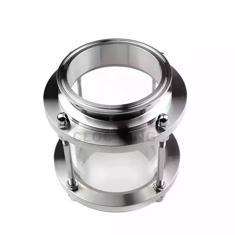 304/316L卫生级不锈钢快x装视镜快装玻璃管道视镜卡箍式直通视盅