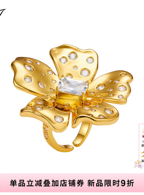 NJJewelry金色花朵戒指