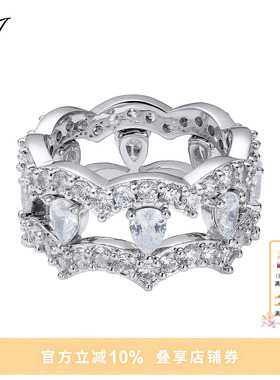 NJJewelry弧形叠搭水滴戒指
