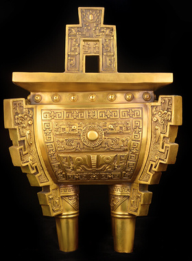 铜鼎摆件纯铜盛鼎大号装饰工艺品家居公司办公室客厅开业礼品