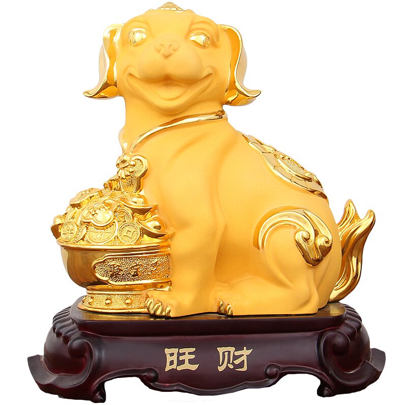 十二生肖狗摆件守财招财金狗装饰品生日礼物开业迁居送礼品工艺品