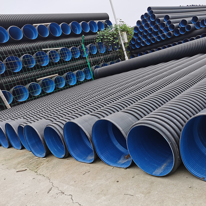 大口径地埋污水管螺旋钢带管 pe双壁波纹管m
