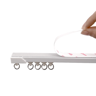 衡曼柜帘轨道滑轮轨纳米直轨弯轨顶装侧装免打孔飘窗窗帘隔断滑道