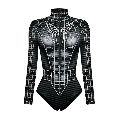Fashion printed zippered bodysuit 时尚印花拉链紧身连体衣女士