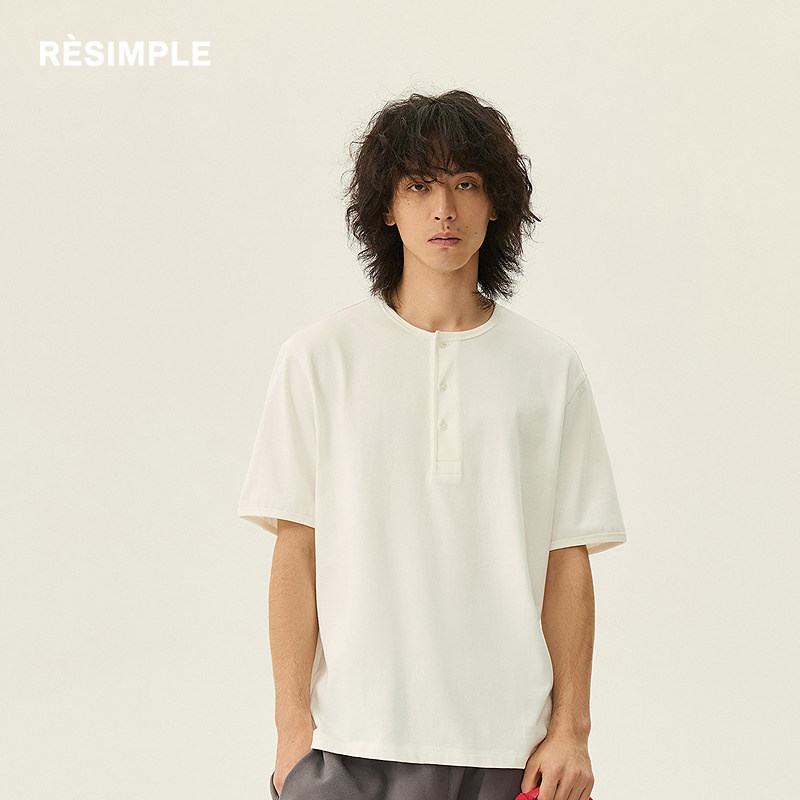 RESIMPLE简单点款男款短袖T恤极简半袖女百搭上衣2025新款0693