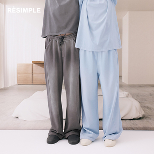 RESIMPLE简单点卫裤男宽松阔腿长裤做旧水洗裤子女春季新款0580