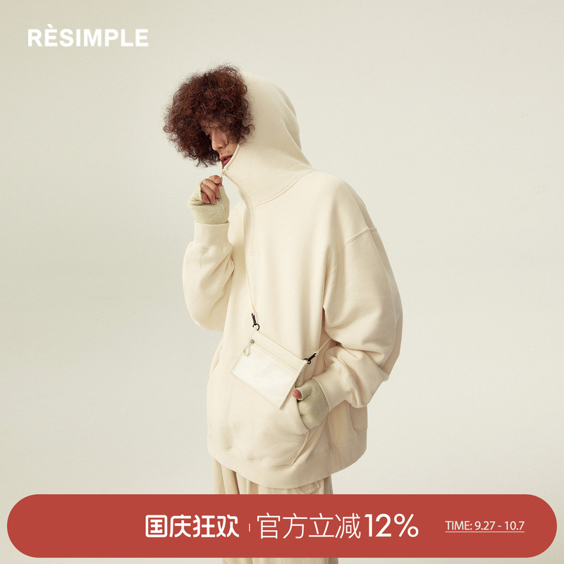 RESIMPLE简单点连帽卫衣男宽松百搭款立领上衣女秋季新款外套1132
