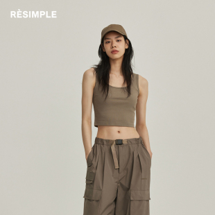 RESIMPLE简单点背心女紧身基础百搭高级感潮牌无袖 上衣0284女装