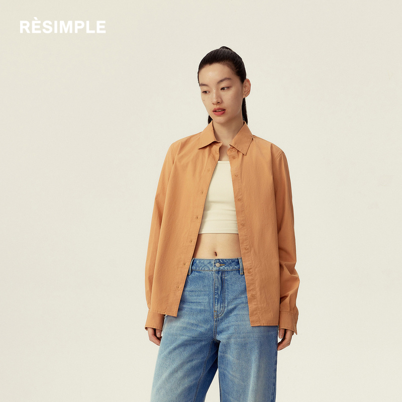 RESIMPLE简单点衬衫女基础款百搭上衣宽松潮牌辣妹外套0960女装
