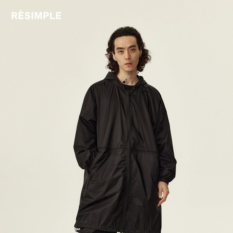 RESIMPLE简单点长款风衣外套男宽松潮牌连帽上衣女24年新款0932