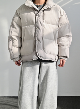 ZCBEAR美式复古立领撞色工装棉衣男冬季加厚保暖宽松百搭棉袄外套