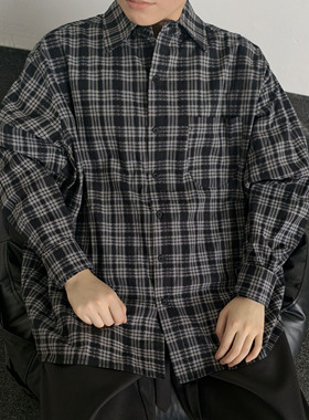 ZC 复古长袖衬衫日系港风ins宽松衬衣男生夏季潮流百搭休闲外套潮