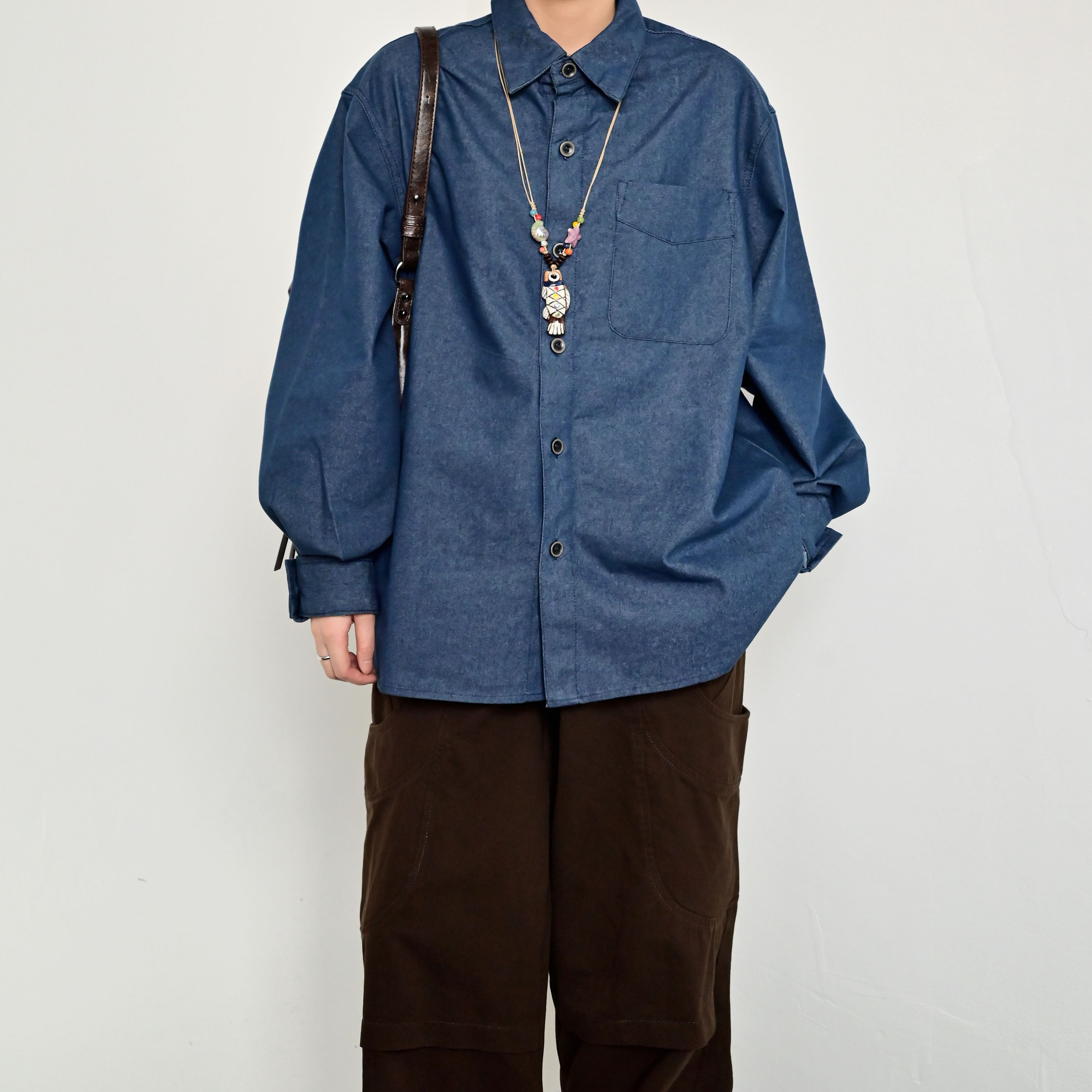 ZC原创美式复古水洗牛仔衬衫