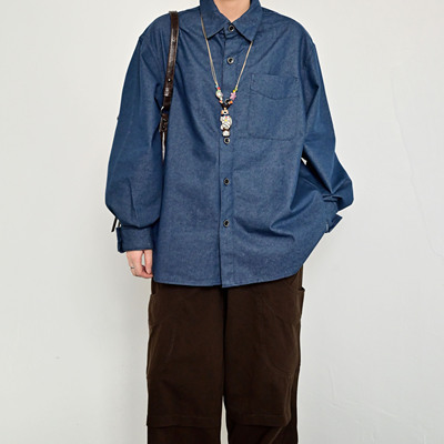 ZC原创美式复古水洗牛仔衬衫
