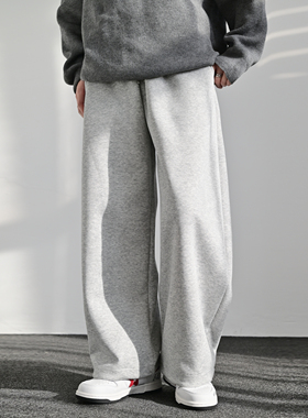 ZCBEAR美式休闲宽松弯刀阔腿卫裤男百搭垂感直筒裤休闲运动裤潮牌