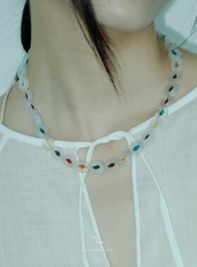 【官方正品】白水玛瑙串珠项链